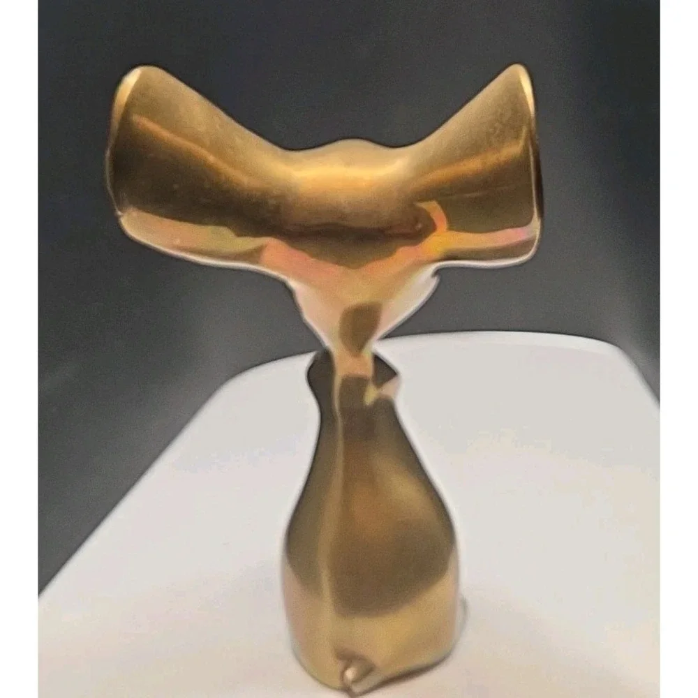 Vintage Solid Brass Mouse Figurine Big Ears 8